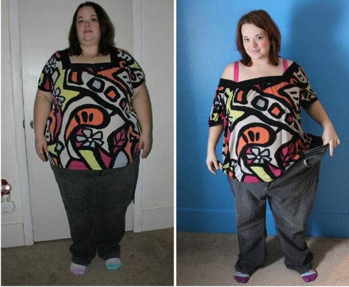 преди и след спазване на диетата с елда снимка 1